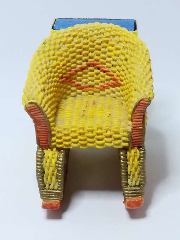 Miniature Yellow, Red & Gold Wicker Rocking Chair (Miniature, suitable for printer's tray)
