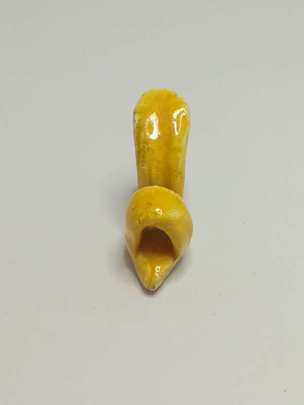 Miniature Single Yellow Ceramic High Heel Open Toe Shoes (Miniature, suitable for printer's tray)