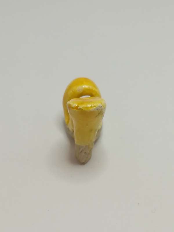 Miniature Single Yellow Ceramic High Heel Open Toe Shoes (Miniature, suitable for printer's tray)