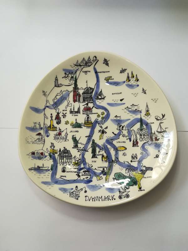 Ceramic White Denmark Plate Painting (Silk Screen Hand-Painted)