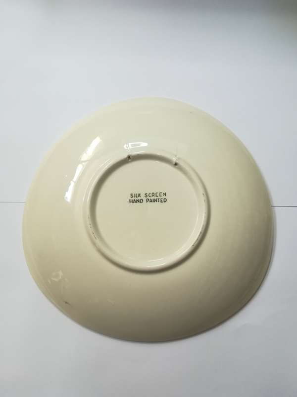 Ceramic White Denmark Plate Painting (Silk Screen Hand-Painted)