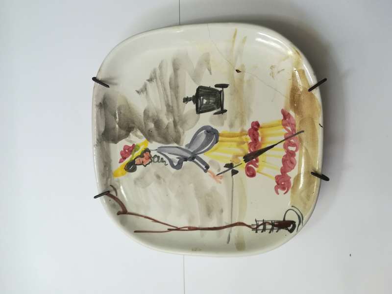Ceramic White Italian Plate Painting (Balboa Hand-Painted Italy)