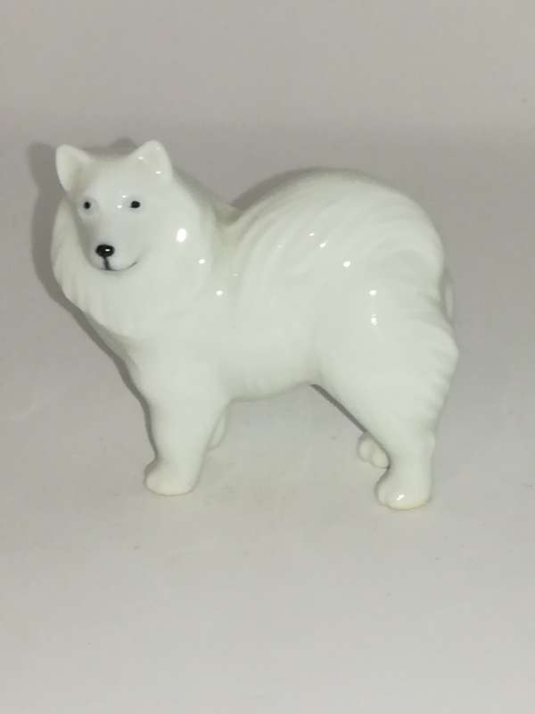 Miniature All White Ceramic 'Lassie' Style Dog (Miniature, suitable for printer's tray)