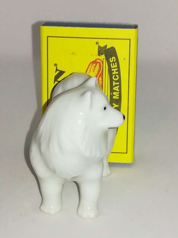 Miniature All White Ceramic 'Lassie' Style Dog (Miniature, suitable for printer's tray)