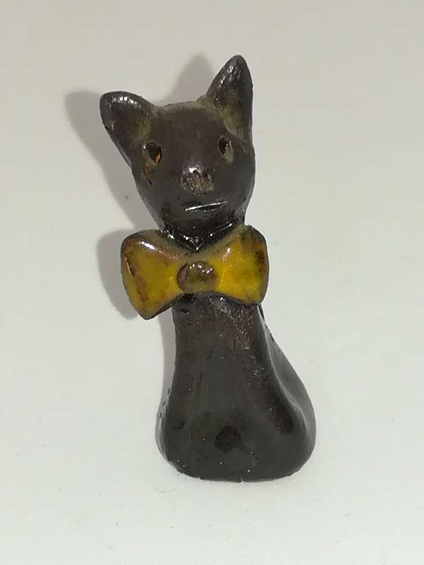 Miniature Black Cat Wearing Bow Tie (Miniature, suitable for printer's tray)