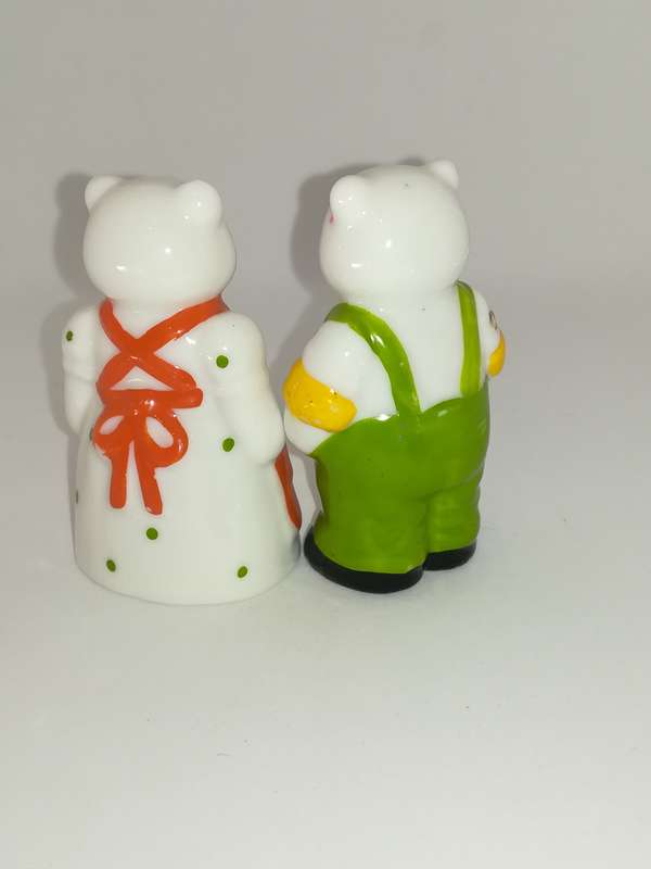 Miniature Ceramic Teddy Bear Male & Female Pair (Miniature, suitable for printer's tray)