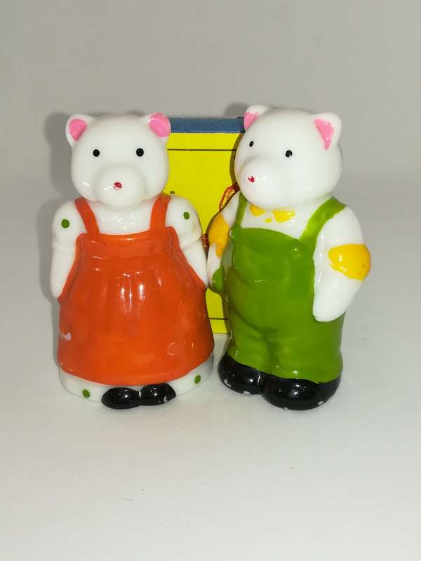 Miniature Ceramic Teddy Bear Male & Female Pair (Miniature, suitable for printer's tray)