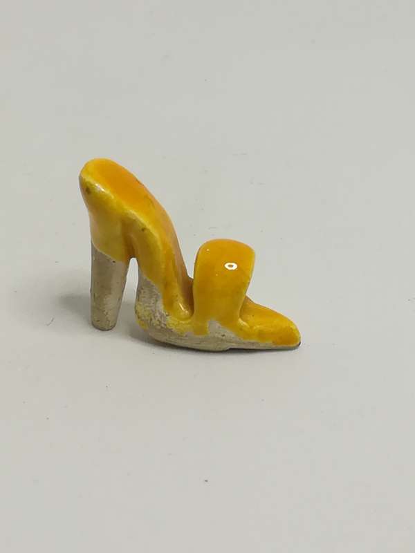 Miniature Yellow Clay High Block Heel Open Toe Sandal (Miniature, suitable for printer's tray)