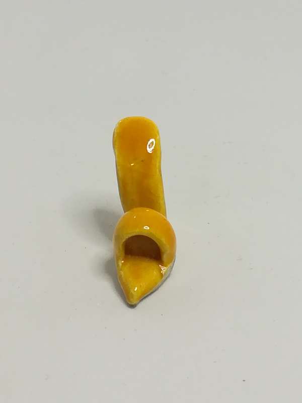 Miniature Yellow Clay High Block Heel Open Toe Sandal (Miniature, suitable for printer's tray)