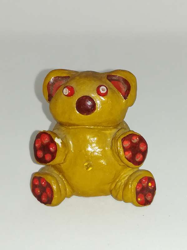 Miniature Brown & Red Teddy Bear (Miniature, suitable for printer's tray)
