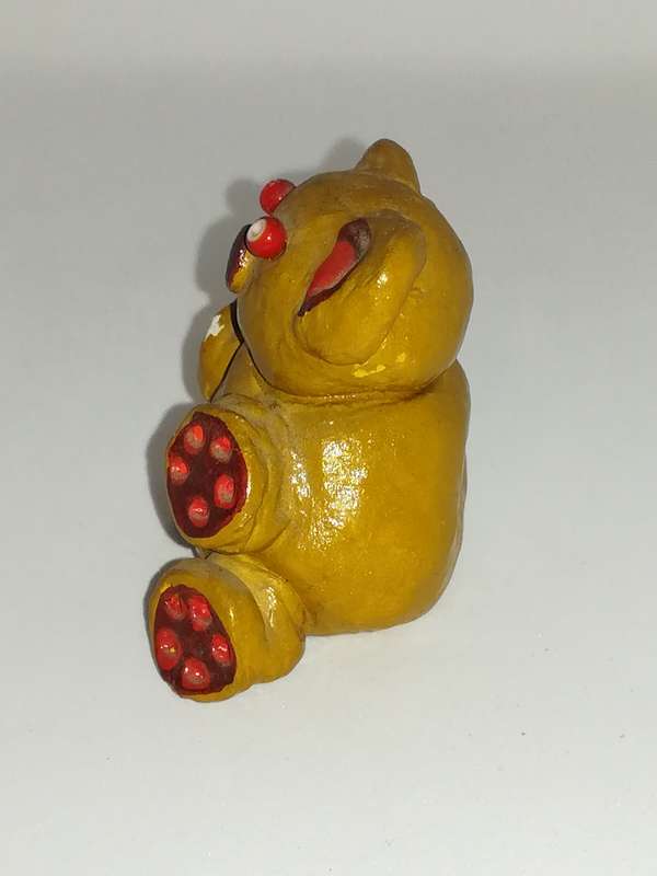 Miniature Brown & Red Teddy Bear (Miniature, suitable for printer's tray)