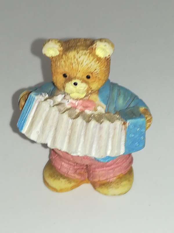 Miniature Teddy Bear Playing an Accordion (Miniature, suitable for printer's tray)