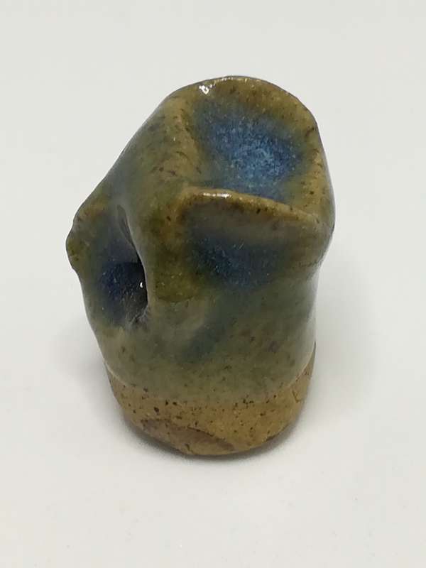 Miniature Ceramic Glazed Blue & Green Owl (Miniature, suitable for printer's tray)