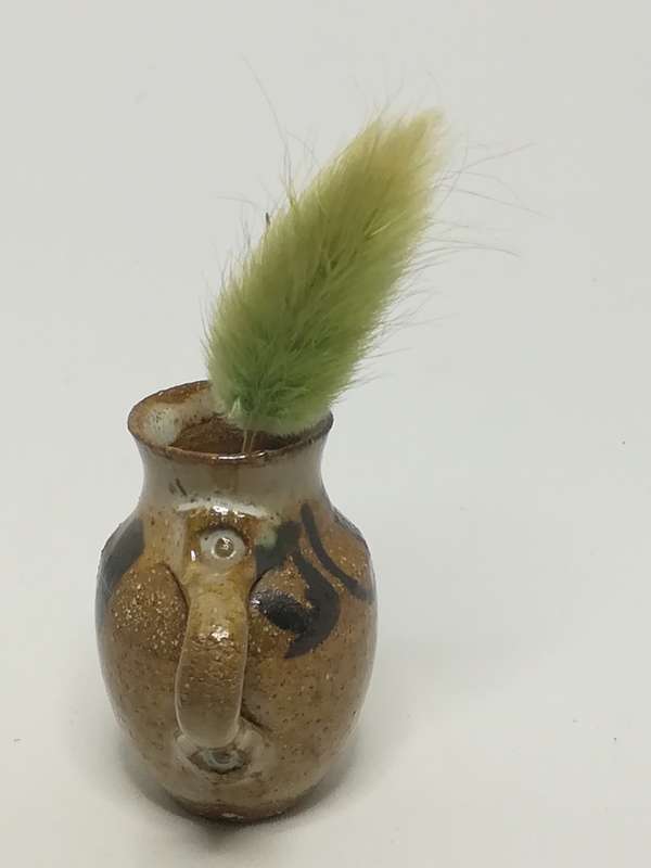 Miniature Ceramic Flower Jug with Feathery Grass Flower
