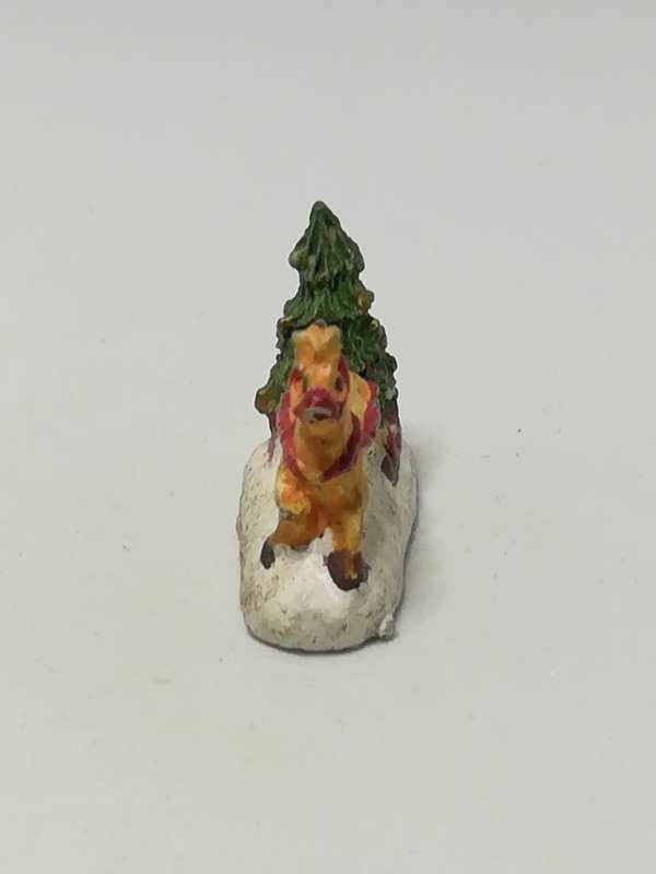 Miniature Reindeer Pulling Christmas Tree (Miniature, suitable for printer's tray)