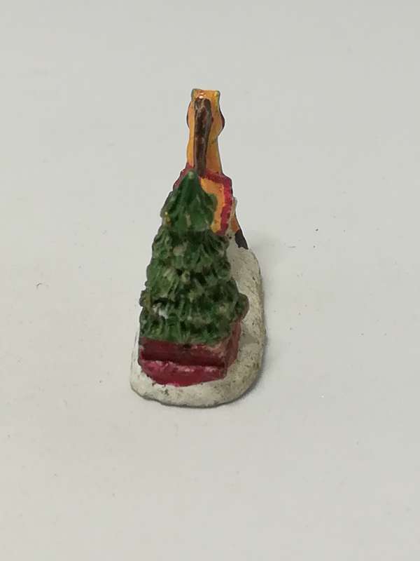 Miniature Reindeer Pulling Christmas Tree (Miniature, suitable for printer's tray)