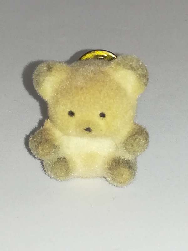 Miniature White & Grey Teddy Bear Pin (Miniature, suitable for printer's tray)