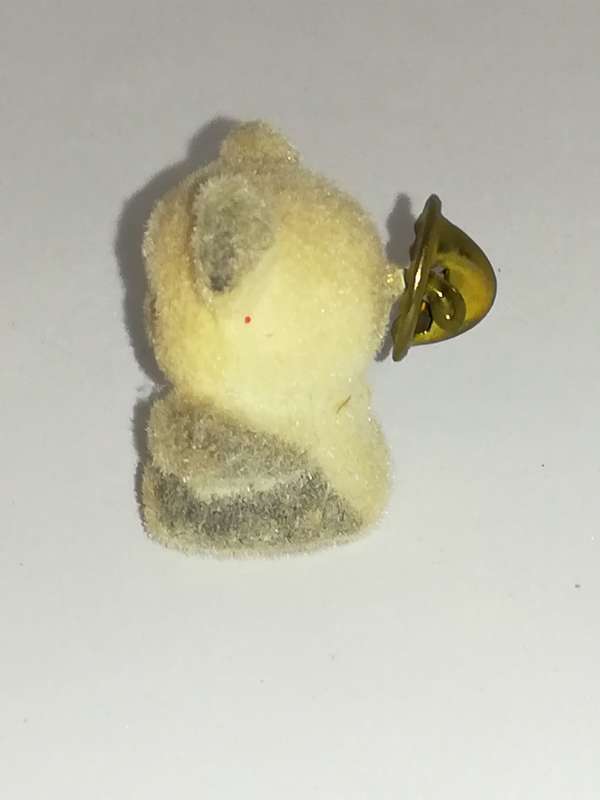 Miniature White & Grey Teddy Bear Pin (Miniature, suitable for printer's tray)