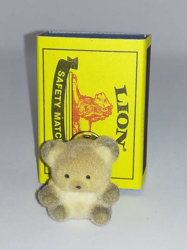 Miniature White & Grey Teddy Bear Pin (Miniature, suitable for printer's tray)
