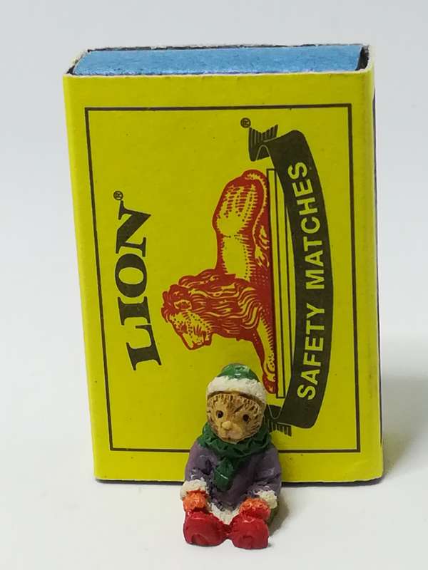 Miniature Christmas Teddy Bear - Style 3 (for Printer's Tray/Dollhouse)