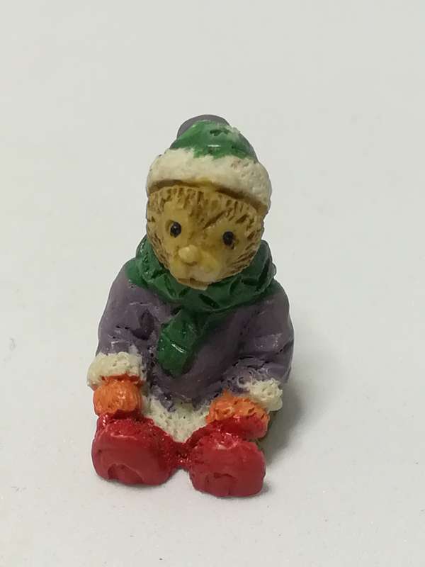 Miniature Christmas Teddy Bear - Style 3 (for Printer's Tray/Dollhouse)