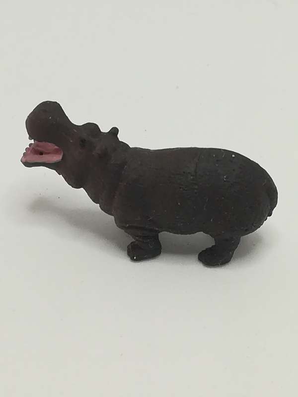 Miniature Dark Gray & Pink Hippopotamus (Miniature, suitable for printer's tray)