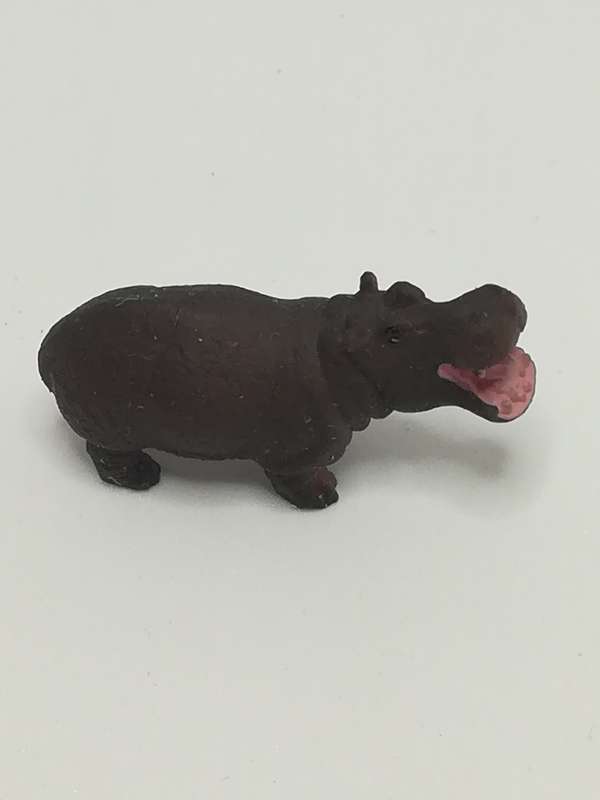 Miniature Dark Gray & Pink Hippopotamus (Miniature, suitable for printer's tray)
