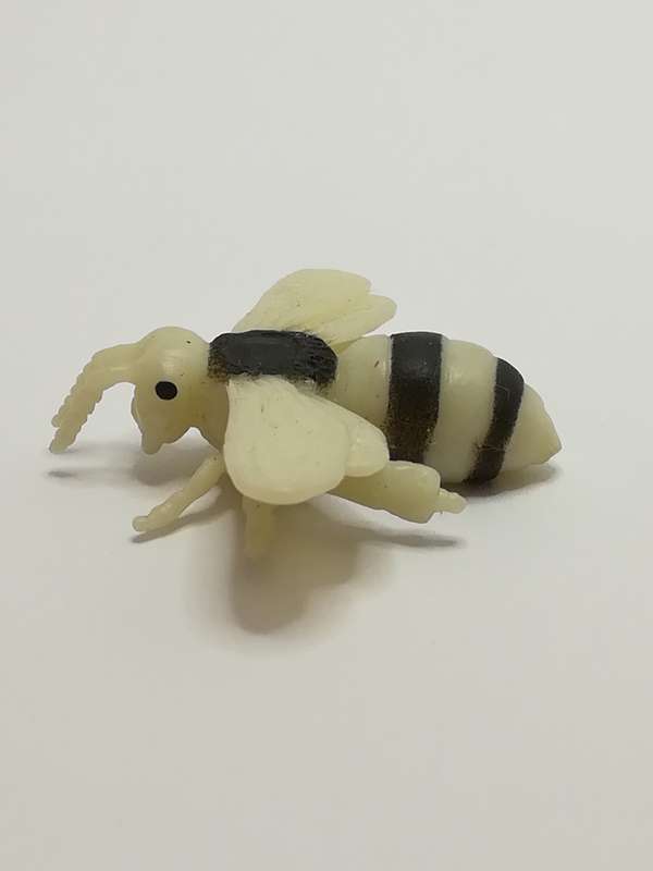 Miniature Black & White Striped Bee - like Schleich (Miniature, suitable for printer's tray)