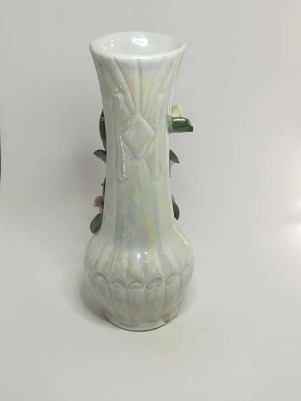 Medium Ceramic Vase with 3D Ceramic Flower Embellishment - Item 1