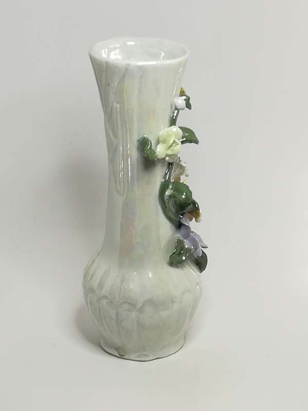 Medium Ceramic Vase with 3D Ceramic Flower Embellishment - Item 1