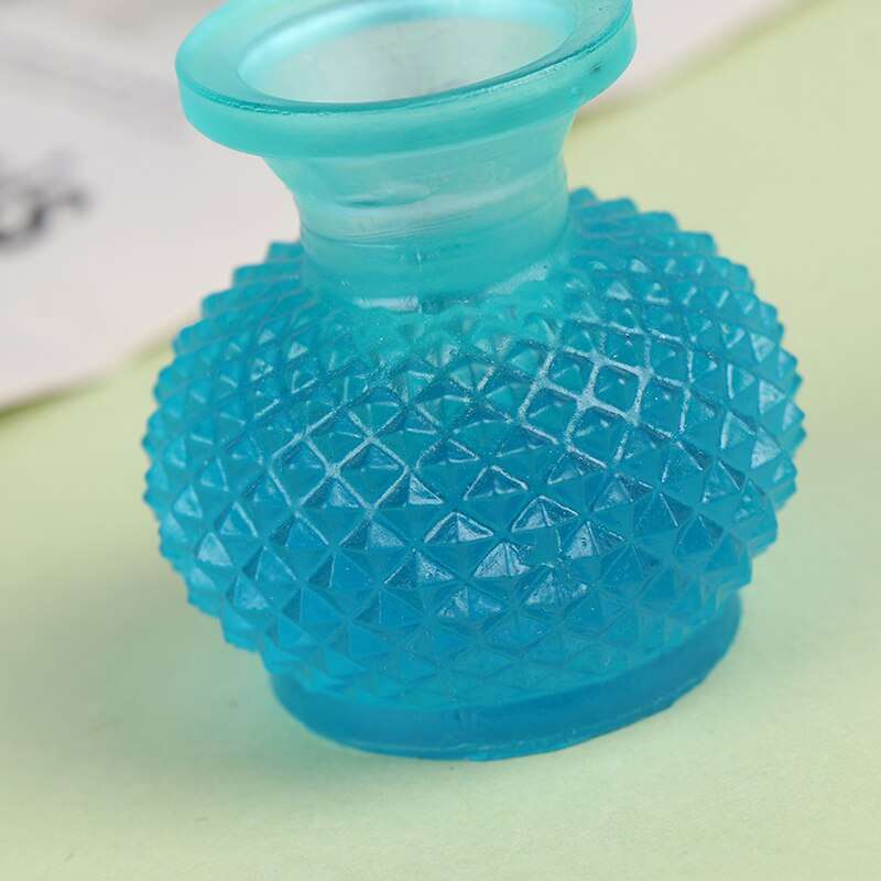 Miniature Turquoise Glass Faceted Vase (Miniature, suitable for printer's tray)