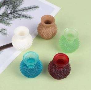Miniature Turquoise Glass Faceted Vase (Miniature, suitable for printer's tray)