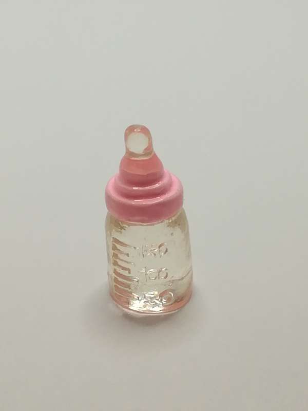 Miniature Baby Bottle (Pink) (for Printer's Tray/Dollhouse)