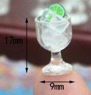 Miniature Glass Cup & Ice Cube Goblet Cup (for Printer's Tray/Dollhouse)