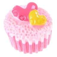 Miniature Pink Cupcake Pink & Yellow Hearts (Miniature, suitable for printer's tray)