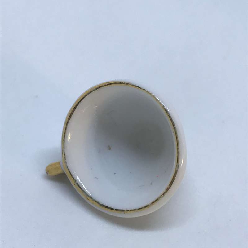 Miniature White Teacup with 'Gold' Trim (Miniature, suitable for printer's tray)