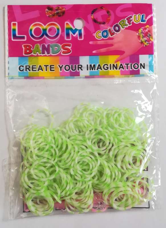 Loom Bands: Light Green and White