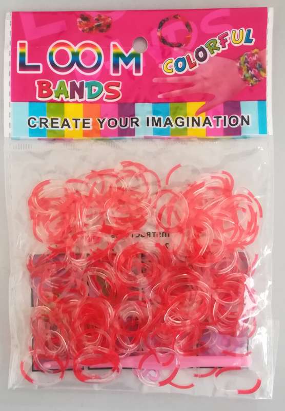 Loom Bands: Red and Clear