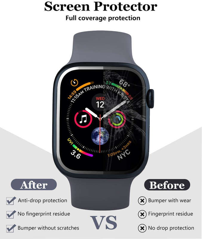 Apple Watch 41mm Tempered Fiber Glass Screen Guard - 2 Pack