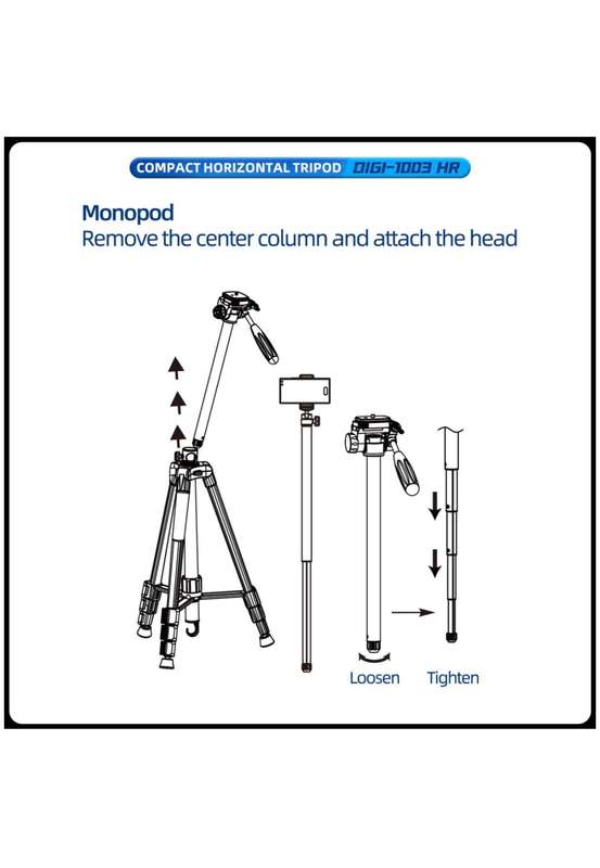 Fotopro Compact Versatile Horizontal Tripod / Monopod Stand - DIGI-1003 HR