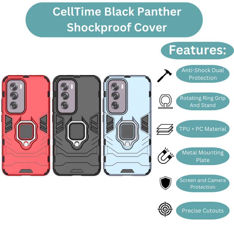 Oppo Reno12 Pro 5G Black Panther Case Shockproof Cover