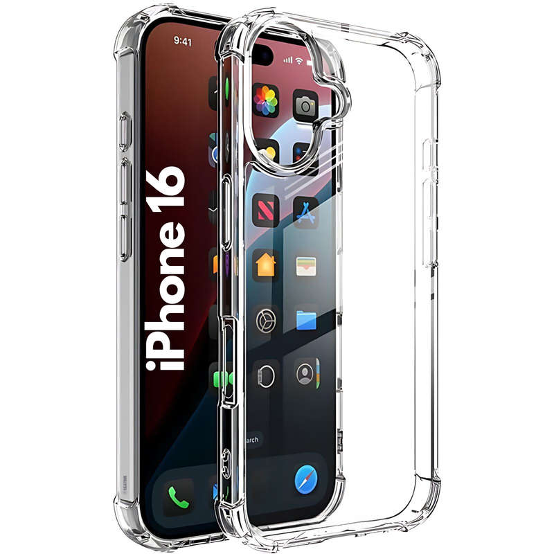 Clear Shock Resistant Case Armor Cover for iPhone 16
