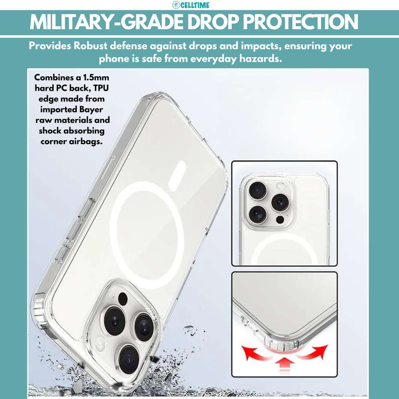 Clear MagSafe Case for iPhone 15/ 15+ / 15 Pro / 15 Pro Max Shockproof Cover