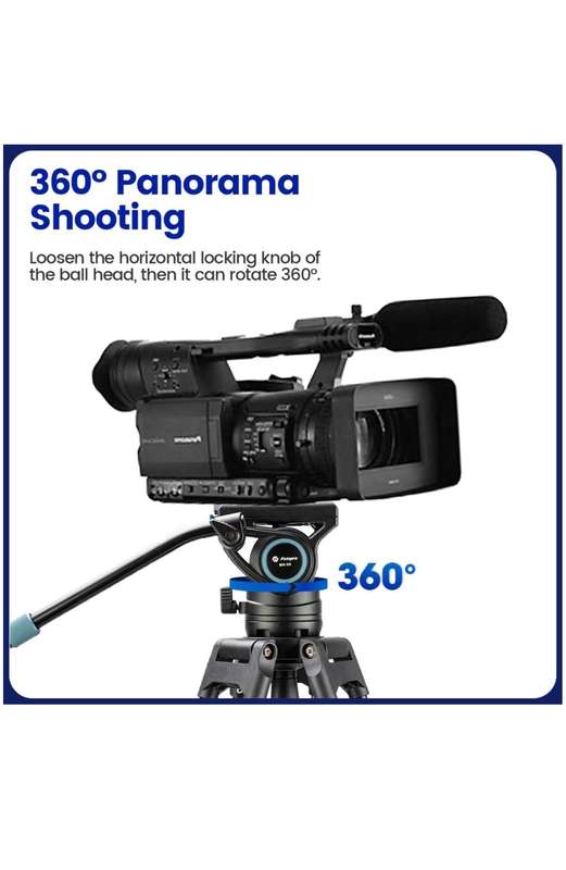 Fotopro Portable Heavy-Duty Fluid Head Video Tripod Stand - DV-3C