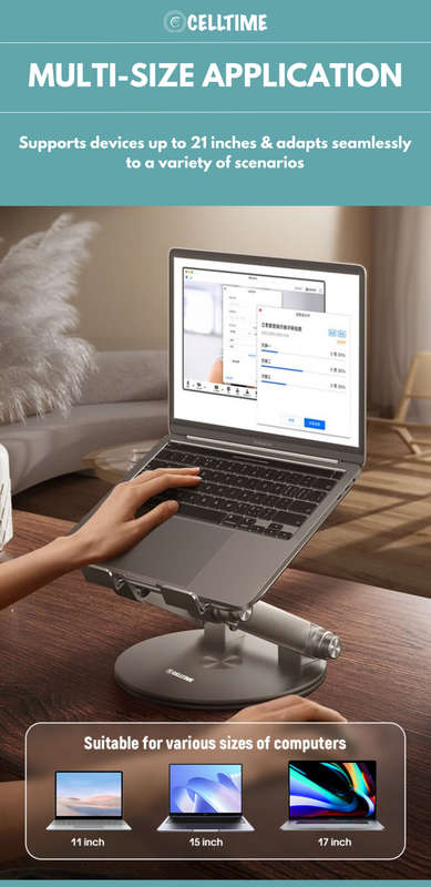 CellTime Ergonomic 360 Rotatable Adjustable Aluminium Laptop Stand