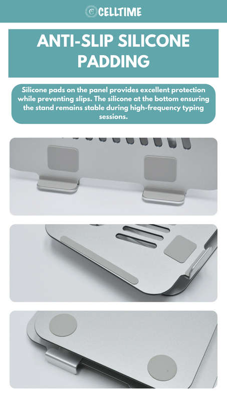 CellTime Portable Foldable Ergonomic Adjustable Aluminium Laptop Stand