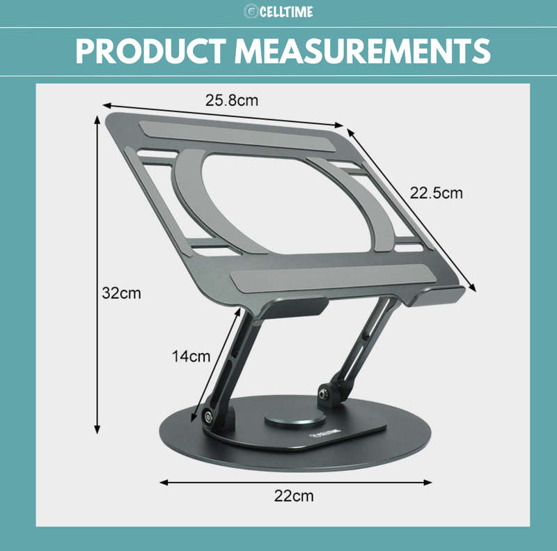 CellTime RotatePro Ergonomic Rotatable Adjustable Aluminium Laptop Stand