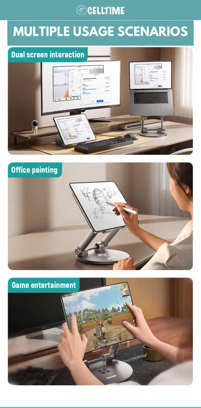 CellTime Ergonomic 360 Rotatable Adjustable Aluminium Laptop Stand