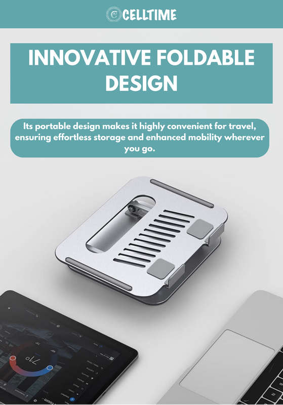 CellTime Portable Foldable Ergonomic Adjustable Aluminium Laptop Stand