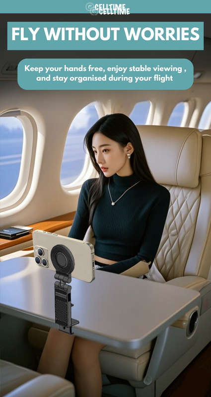 CellTime Multifunctional MagSafe Airplane/Desk/Train Phone Holder Mount